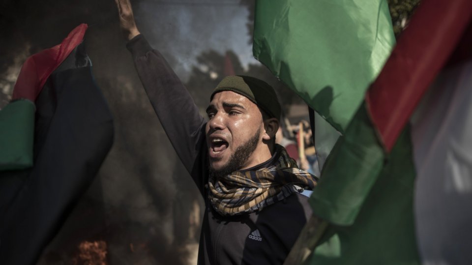 Palestinci dnes protestovali proti chystanému mírovému plánu Donalda Trumpa